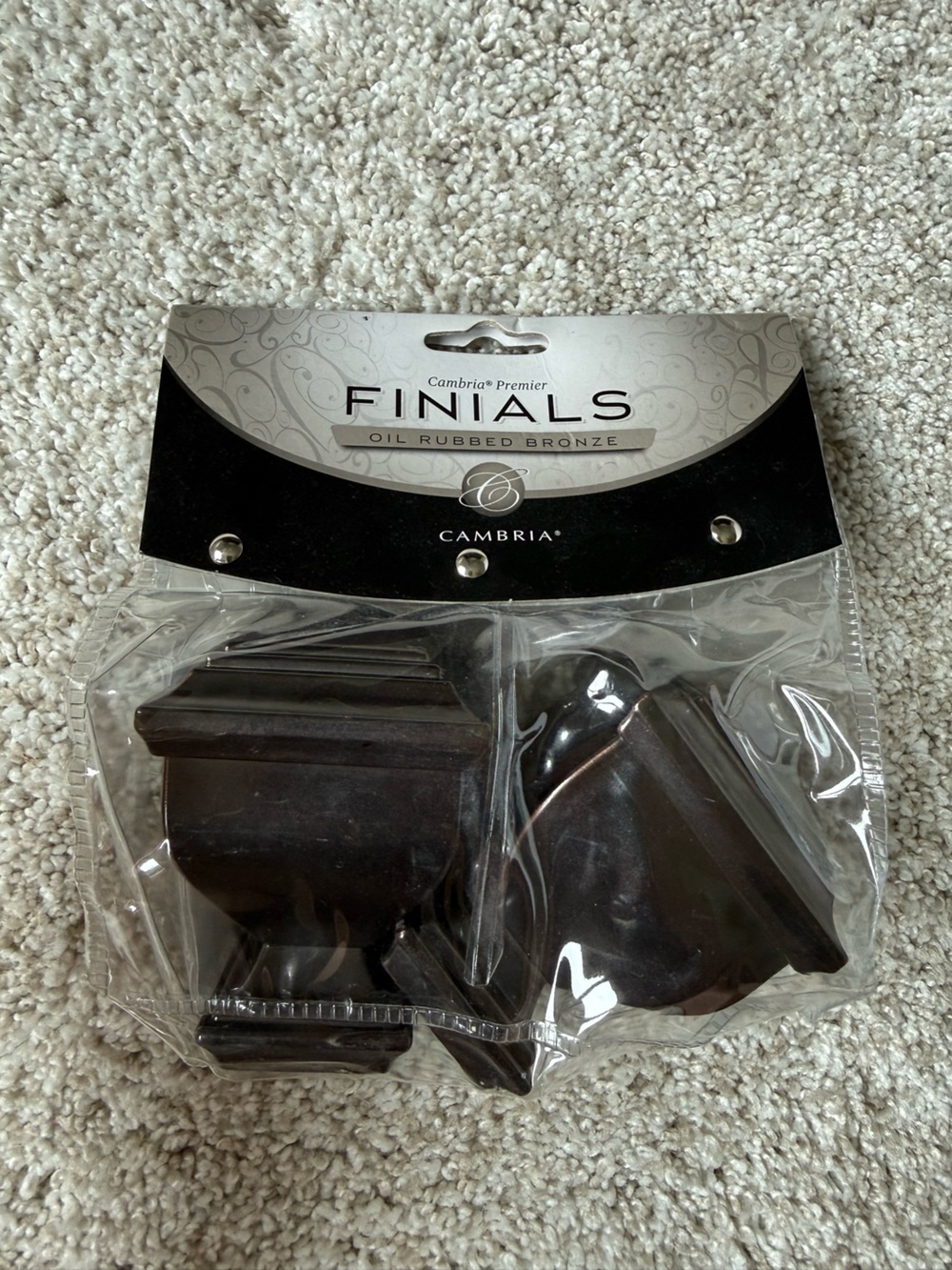 Finials Oil Rubbed Bronze Curtain Rod Finials - Dark Bronze